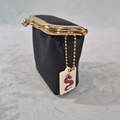 Mah Jongg “Mahj Money” Leather Coin Purse with 2-Sided Tile Charm