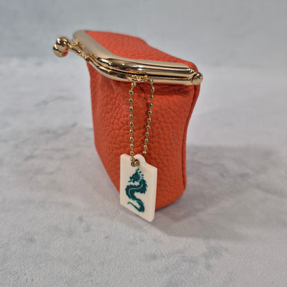 Mah Jongg “Mahj Money” Leather Coin Purse with 2-Sided Tile Charm