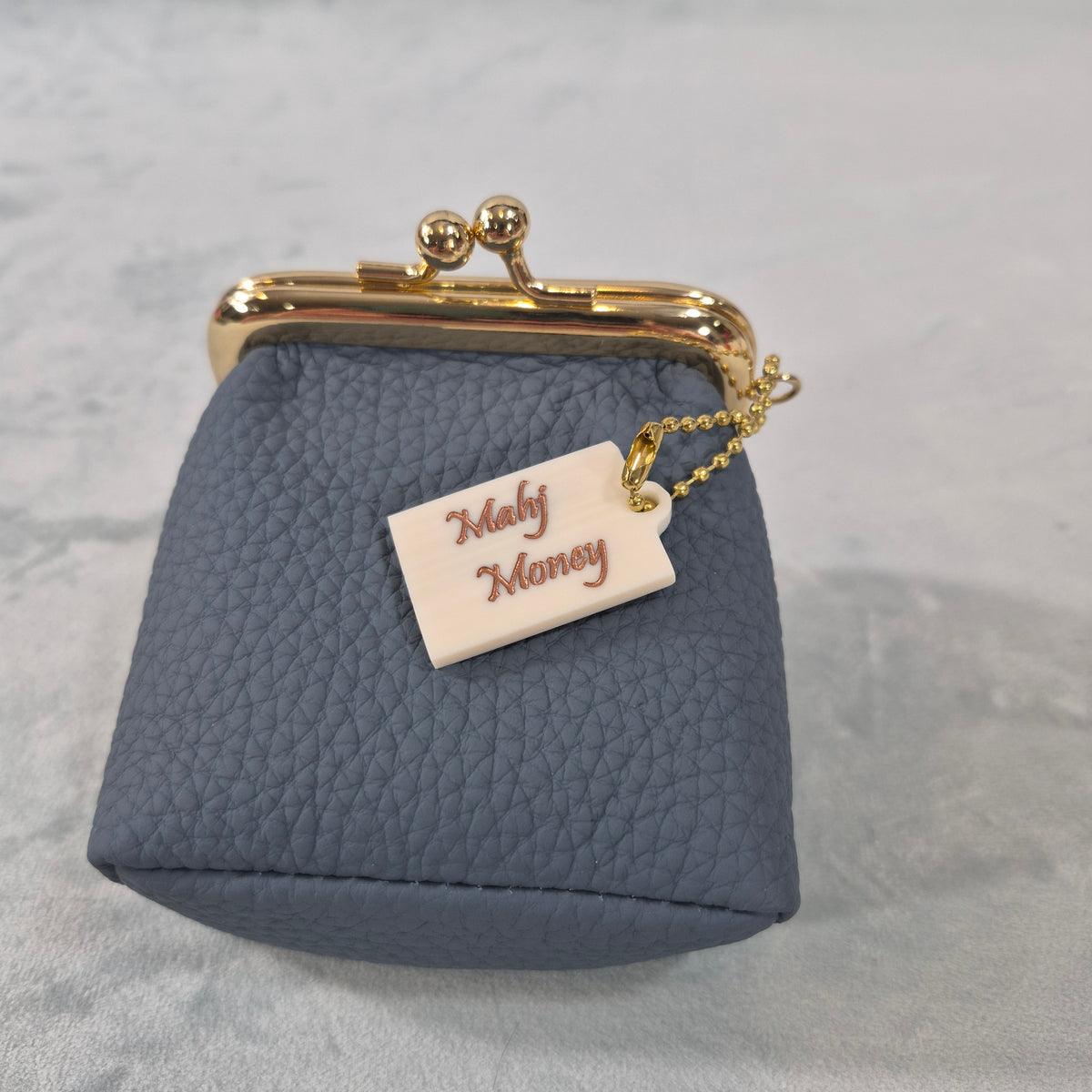 Mah Jongg “Mahj Money” Leather Coin Purse with 2-Sided Tile Charm