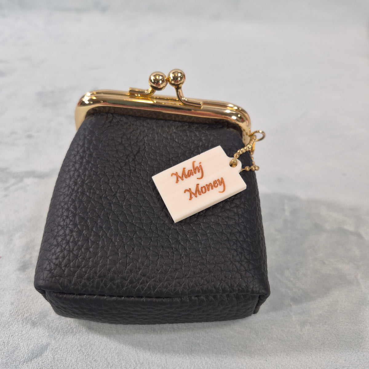 Mah Jongg “Mahj Money” Leather Coin Purse with 2-Sided Tile Charm