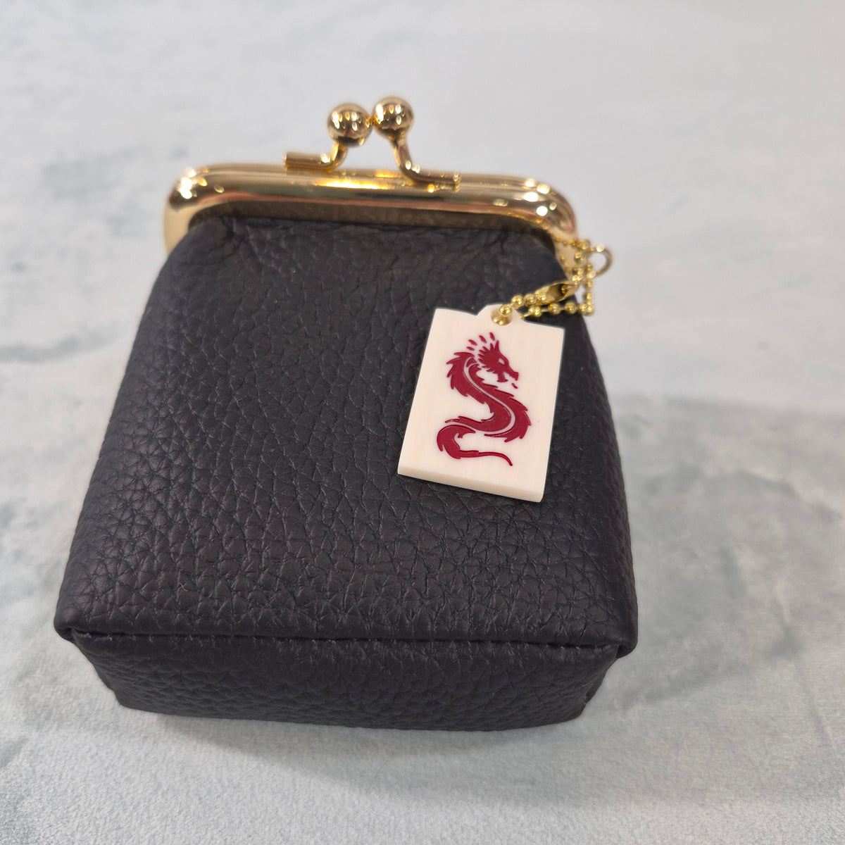 Mah Jongg “Mahj Money” Leather Coin Purse with 2-Sided Tile Charm