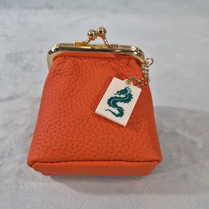 Mah Jongg “Mahj Money” Leather Coin Purse with 2-Sided Tile Charm