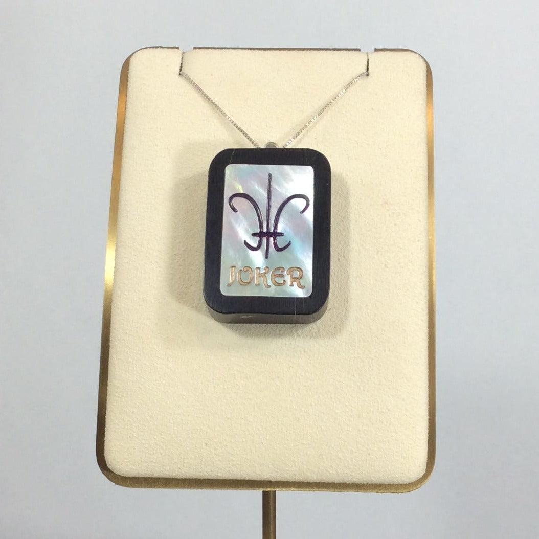 Fleur-de-lis Joker, Mah Jongg Tile Inspired Pendant