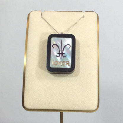 Fleur-de-lis Joker, Mah Jongg Tile Inspired Pendant