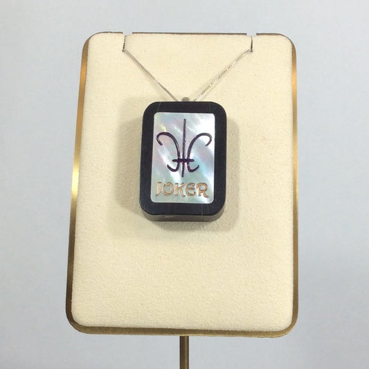 Fleur-de-lis Joker, Mah Jongg Tile Inspired Pendant