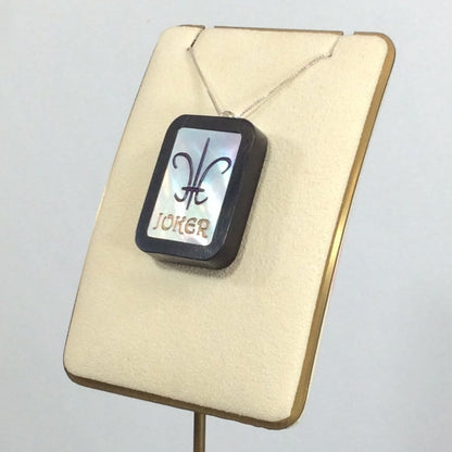 Fleur-de-lis Joker, Mah Jongg Tile Inspired Pendant